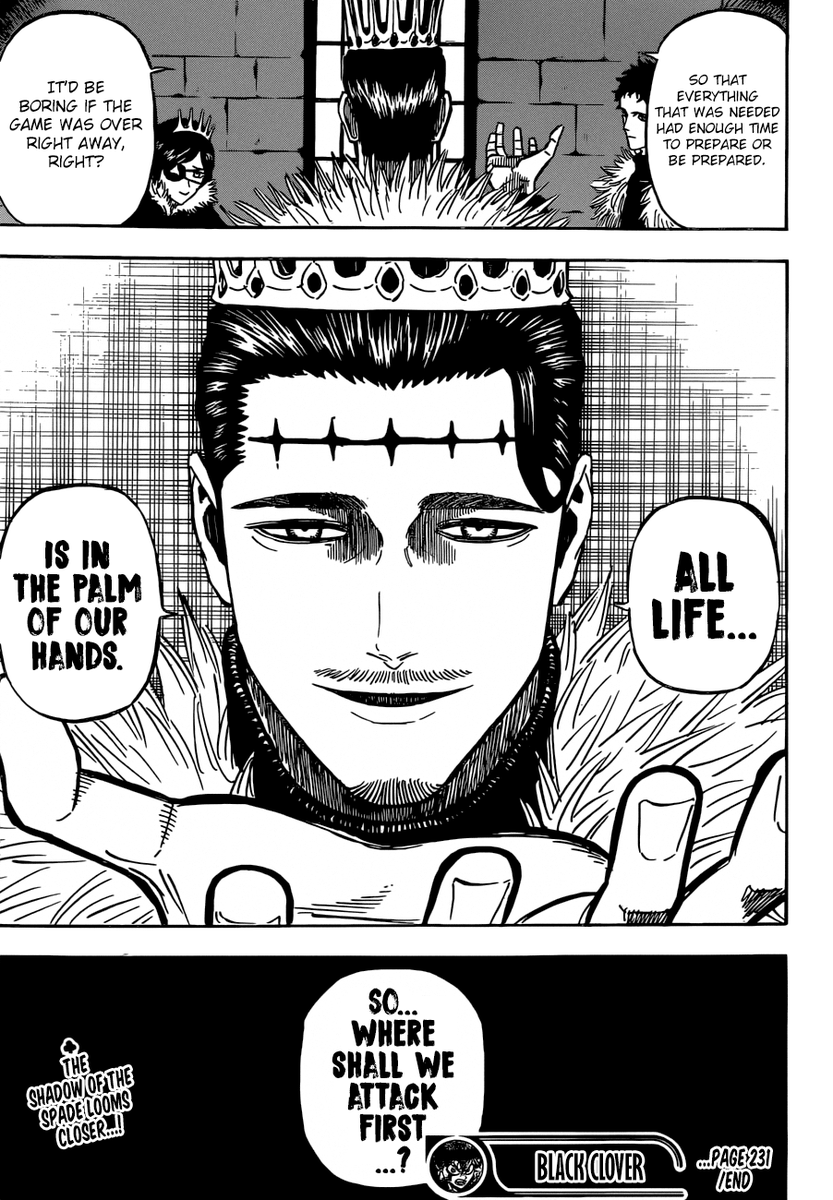 Zeno: capture of William vangeance, Dante: capture of Yami( and now maybe Vanessa and grey ), vanica: killing of the “wisdom” of the heart kingdom e.g loro. In the first act the tension was set automatically with Zeno’s group attacking the golden dawn and killing its members