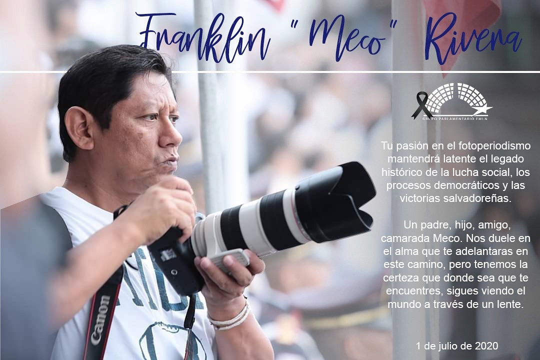 AnabelBelloso's tweet photo. Con mucha tristeza, nos despedimos de un gran compañero "Meco". Hombre entregado a su profesión, destacado fotoperiodista, siempre dispuesto a colaborar.

Mi solidaridad con su familia, fortaleza en estos momentos

¡Hasta la victoria siempre!

Grupo Parlamentario FMLN https://t.co/U171DlsYE1