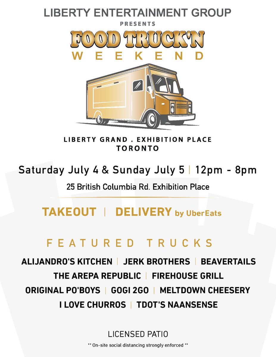 Today was SO MUCH fun (and safe!) at #LibertyGrand, we’re doing it all over again this weekend! Join us Saturday &amp; Sunday for a socially-distant Food Truck’N Weekend. Same rules apply: no cash payments, takeout &amp; UberEats delivery only, masks encouraged, 2m distancing. Come!