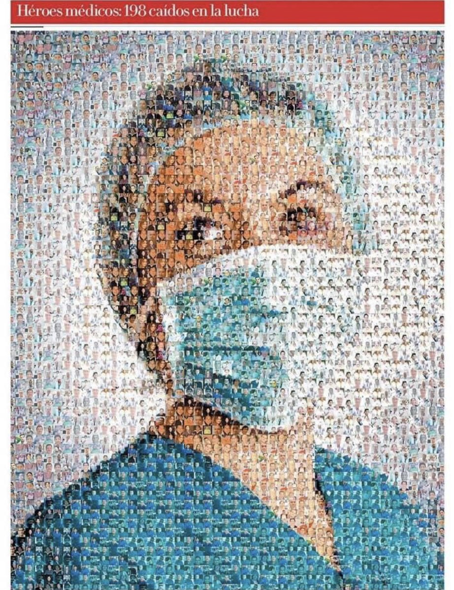 My colleague in infectious diseases shared this photo - it is a portrait comprised of pictures of the nurses and doctors who lost their lives working on the frontlines during this #covid19pandemic Prayers for the departed souls.