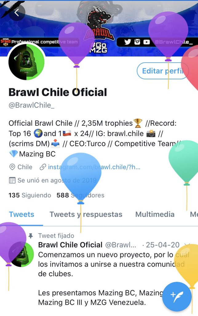 Torneo Mazing| Nueva Dinámica

Como modo de celebración creamos un nuevo torneo para nuestra comunidad, el cuál tendrá una dinámica que hará que cualquiera pueda ser el ganador...

Premio: 3BP para el equipo ganador.

Transmitido por:
twitch.tv/BrawlChileTop