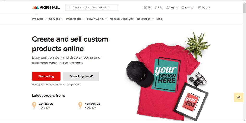 Apparel and accessories to sell on  http://printful.com&nbsp; where they take care of the printing and shipping of the product, you only have to design it and get paid.