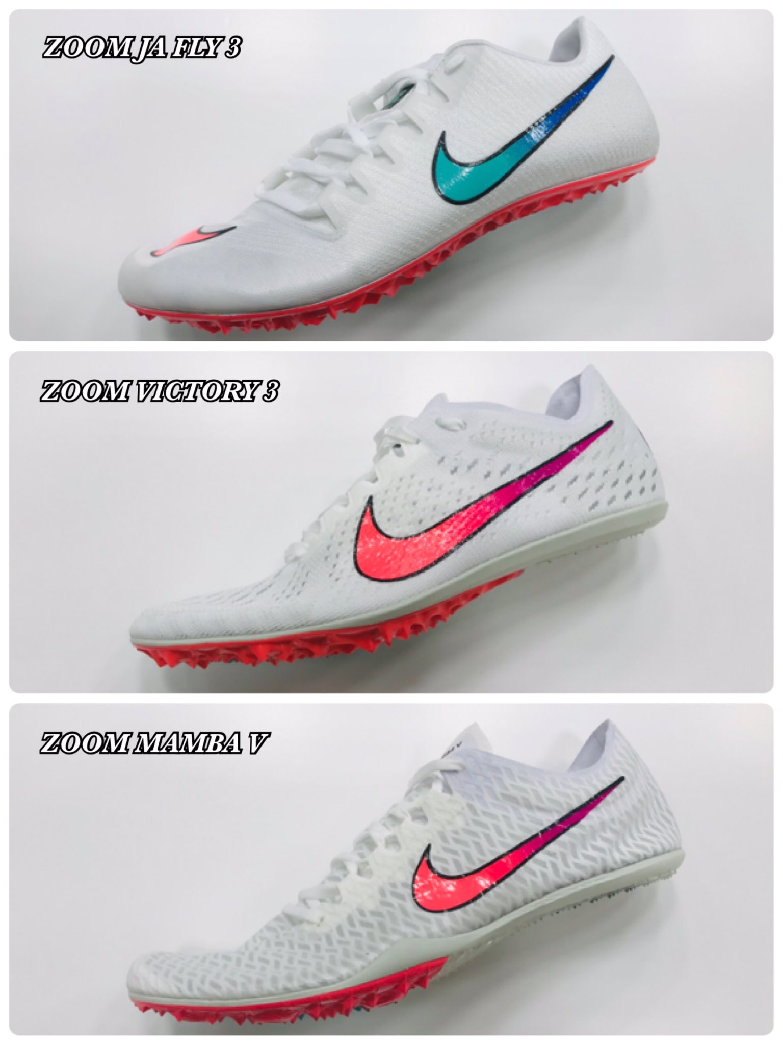 ステップスポーツ立川店 新商品情報 7月2日 木 発売 Nike Track Field New Color Zoom Ja Fly 3 短距離 Zoom Victory 3 中距離 長距離 Zoom Mamba V 中距離 長距離 ステップスポーツ立川店 では Zoom X Dragonfly の 入荷は