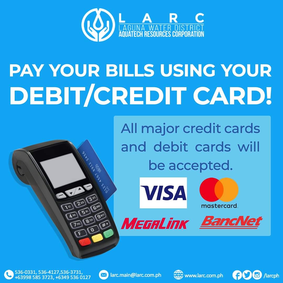 LARCph's tweet photo. We found another way for you to enjoy your payment experience with LARC!
You may now experience CASHLESS payment using your debit and credit cards when paying at the LARC Main Office!
#LARCph https://t.co/kaqDWA98UB