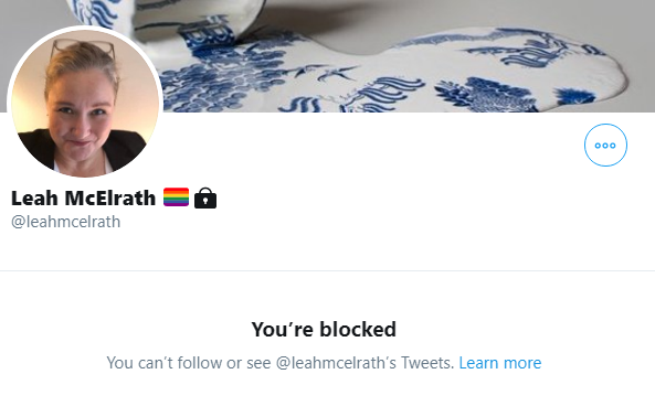 It’s rather unfortunate that instead of pursuing honest conversation, McElrath decided to block me.