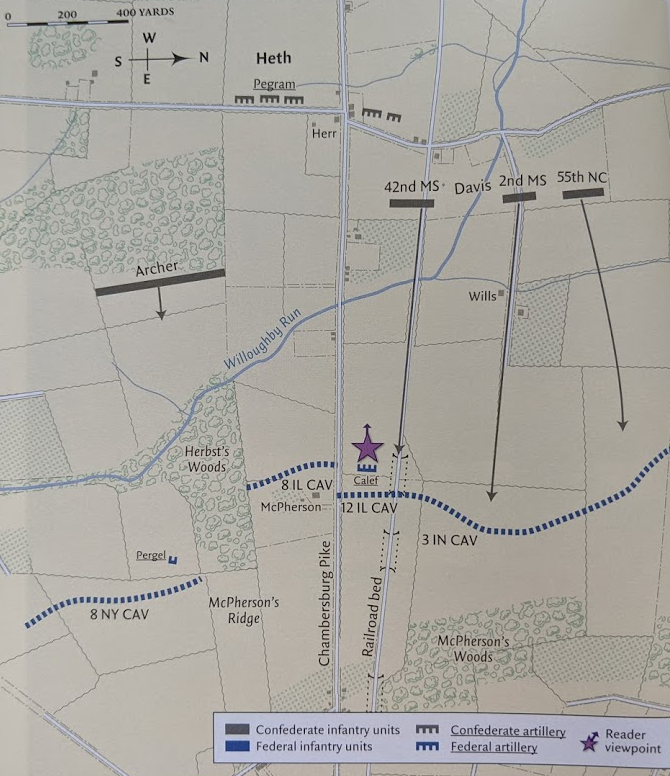 Buford intends to trade distance for time - his hope is to buy hours if not minutes for Reynolds to occupy the high ground behind himat dawn, the rebels advances - 75,000 strongyet they are blind - Confederate cavalry led by J.E.B. Stuart is on a joyride, playing no role 7