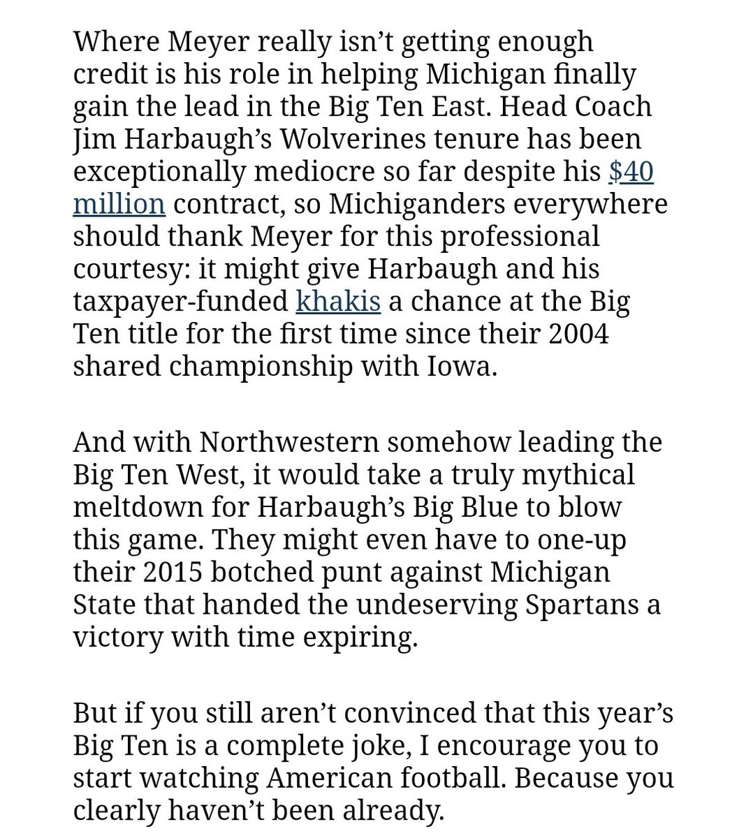 But I might not be here at all if  @ayeecompton hadn't pushed me to write about sports.I picked up the satire column for  @sannuich's sports section at the Wheel and got to roast, well, just about everyone. She let me have (maybe too much) fun with it: