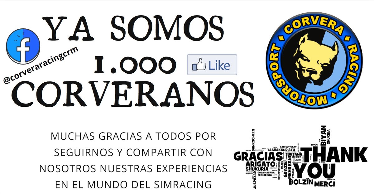 MUCHAS GRACIAS A TODOS YA SOMOS 1OOO CORVERANOS 🥳🥳🥳🥳💪🔝🔝

facebook.com/corveraracingc…