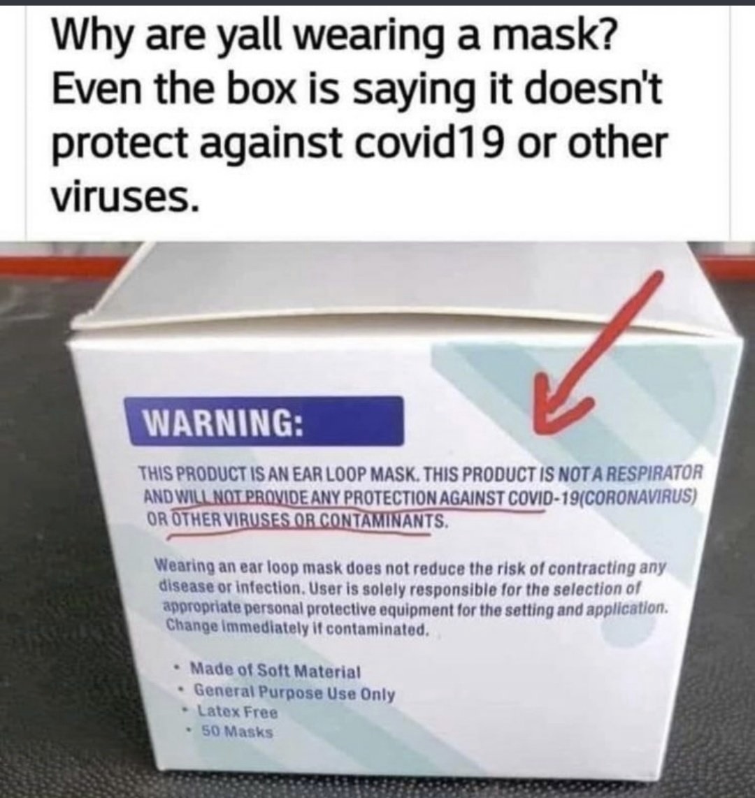@ravena68 @forrestmaready Quarantine, when you restrict the movements of sick people...
Tyranny, when you restrict the movements of healthy people...
(they shouldn't confuse the two.)
(maybe read the box, too)