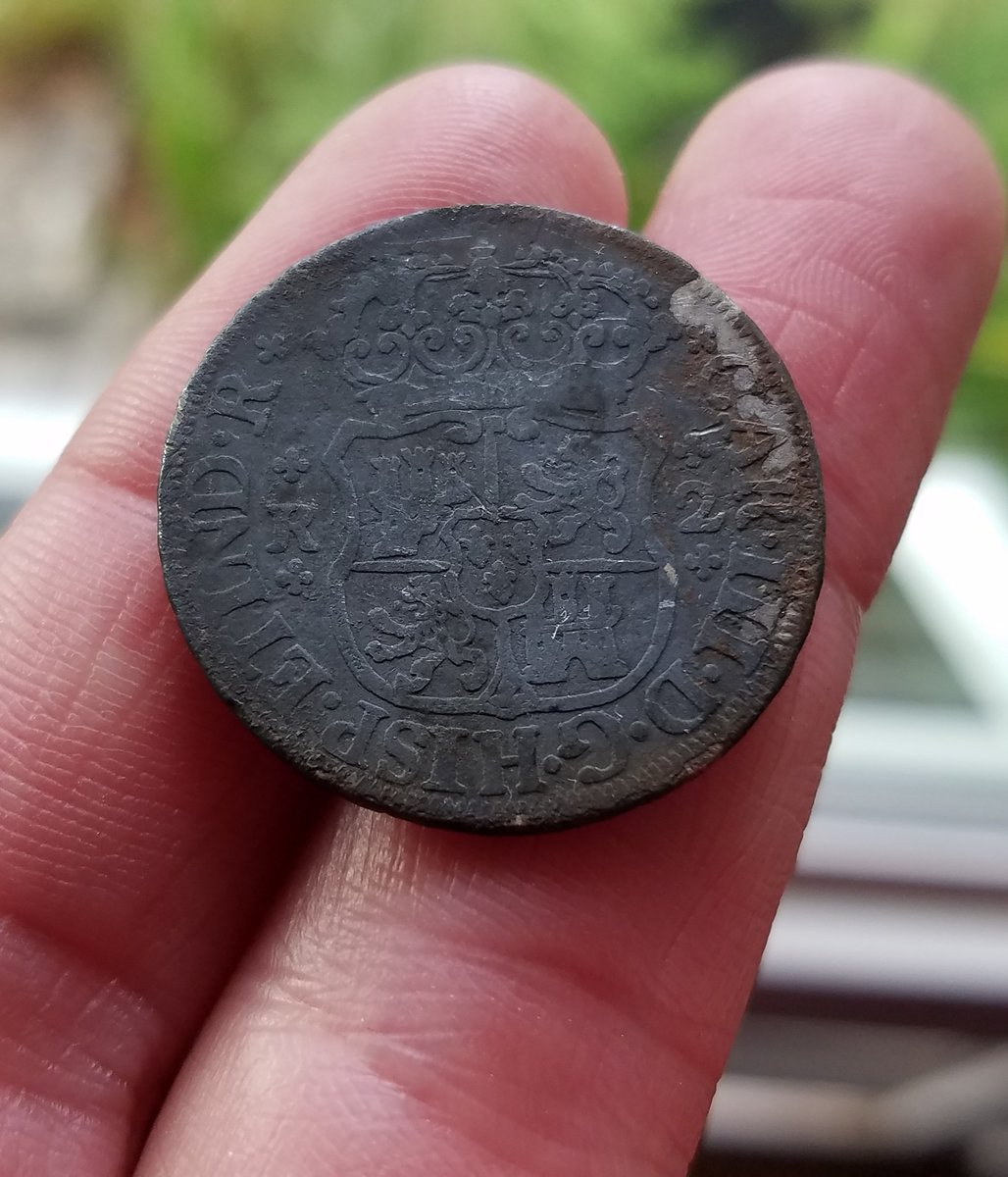 Yay!!! 🎉🎉🎉 1761 Carlos III 2 Reale!! 
-
-
#silver #silvercoin #Spanishsilver #reale #amazing #treasurehunting #huntingfortreasure #treasure #dirtfishing #treasurehunter #savinghistory #history #relics
