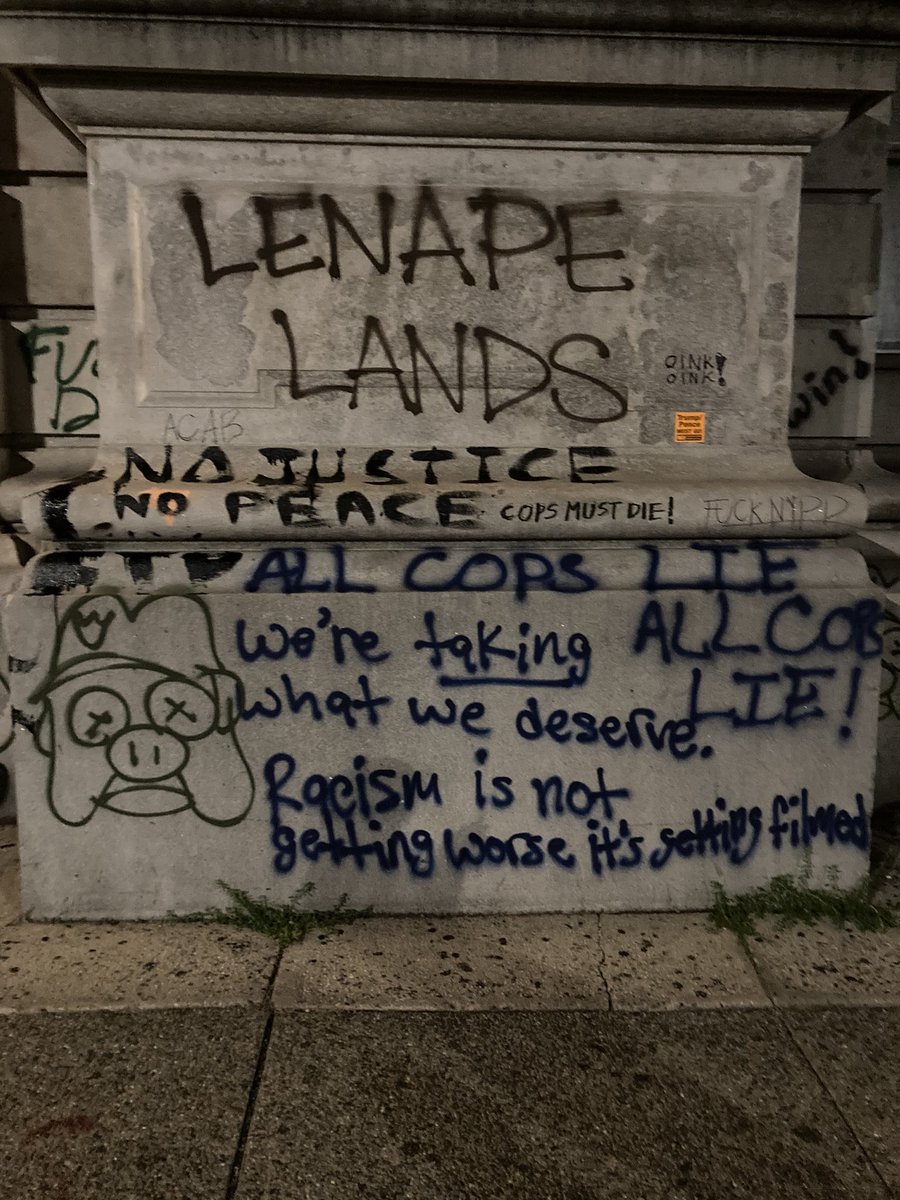 Some more graffiti near the NYC CHAZ: “Cops Must Die,” “All Cops Lie,” and “We’re taking what we deserve.”