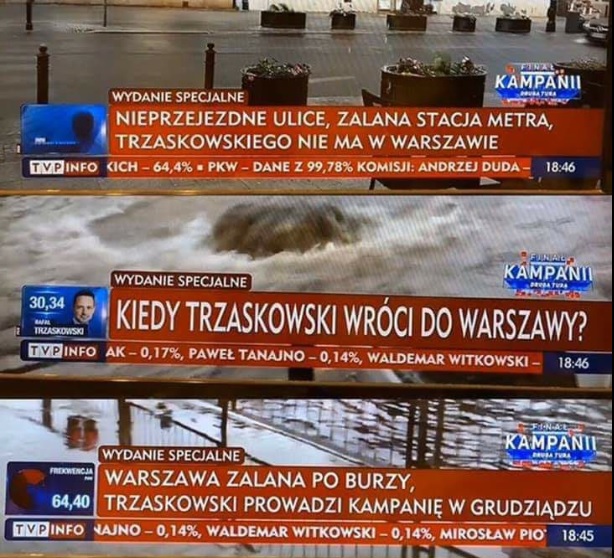 RobertBiedron's tweet photo. A może by tak spojrzeć na to z innej perspektywy? 

-"Niespełnione obietnice, Państwo w finansowym kryzysie. Dudy nie ma na Belwederze".  
-"Kiedy Duda zacznie być Prezydentem wszystkich Polek i Polaków?"
-"Polska zniszczona po PiSie. Duda prowadzi kampanię w USA" 😎. https://t.co/e07O4V48MD
