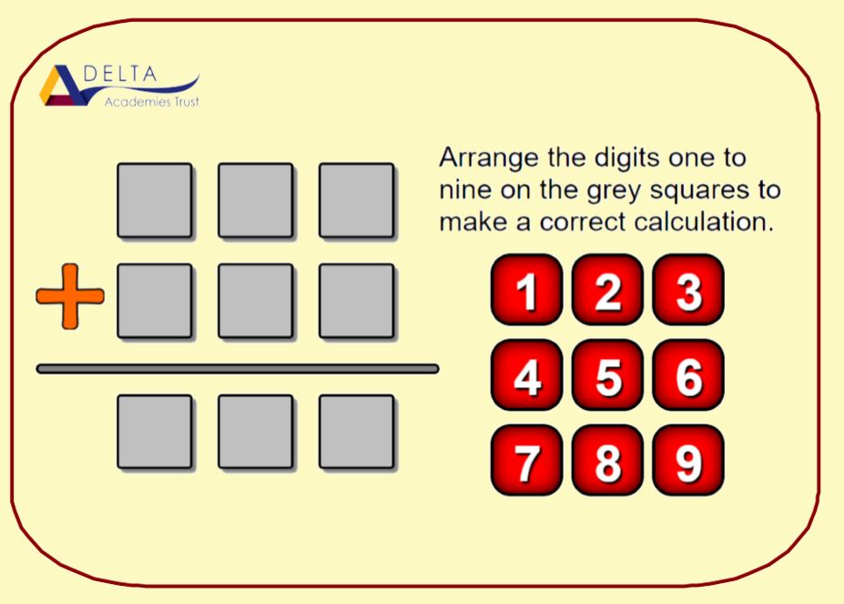 deltatrustmaths's tweet image. How about this number problem for a wet Thursday morning? Thanks to our friends at Transum mathematics for this one 😀 #mathseveryonecanathome #problemsolving