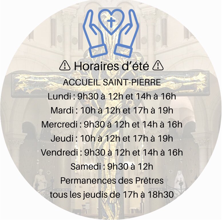 ⏰⏰⏰ Horaires d’été de la paroisse ☀️☀️☀️