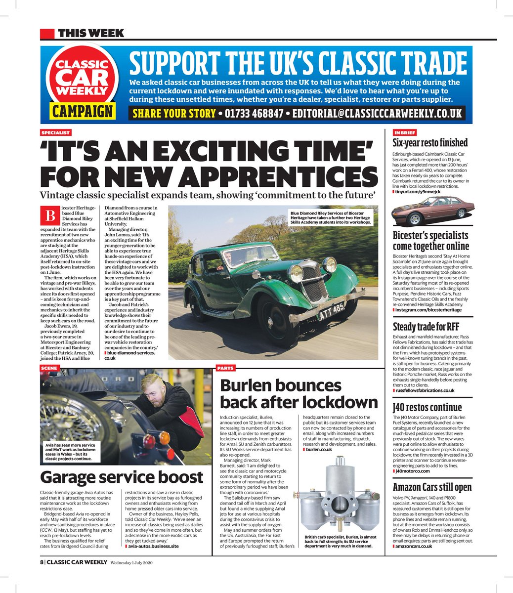 Our Connor at <a href="/AviaAutos78/">Avia Autos</a> in this week's <a href="/ClassicCarWkly/">Classic Car Weekly</a> taking care of a beautiful +4.