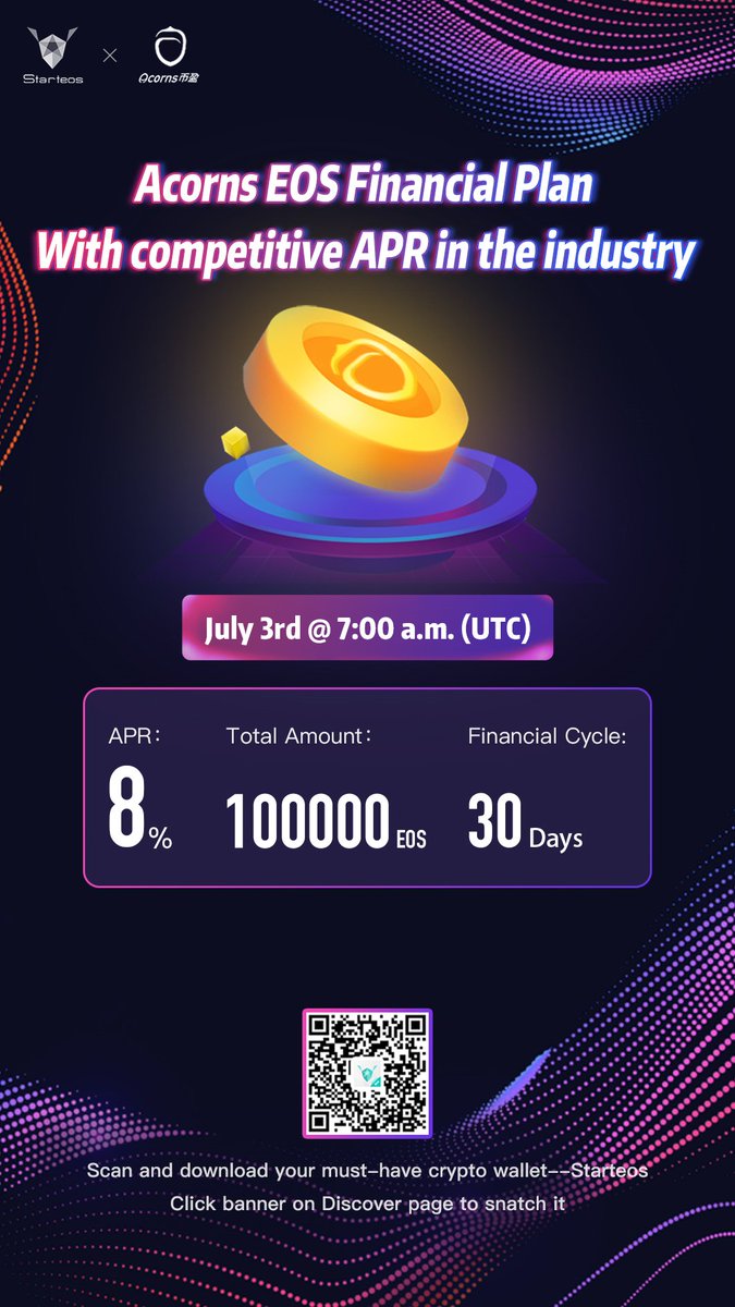 The Phase 14 of Acorns EOS Financial Plan is coming!!!!

A 30-days EOS financial plan with 8% APR, don't miss out!!!

#crypto #eos #btc