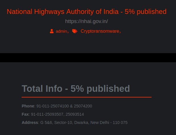 ashokkrishna99's tweet photo. #OSINT #darweb #leaks #Maze #ransomware #NHA #threatintel #highway #India
The maze ransomware has leaked 5% of National Highway Authority Of India Data
2nd file - 1.2GB
1st file - 405MB https://t.co/Tl2R8347bT