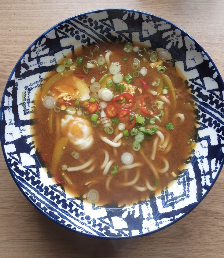 CorshamDesign's tweet photo. Why go out to eat when you could stay home and tuck into this delicious ‘Fake Away’ Wagamama Udon Noodle dish? Fantastic work Evie! https://t.co/2Mcx6V9U9U