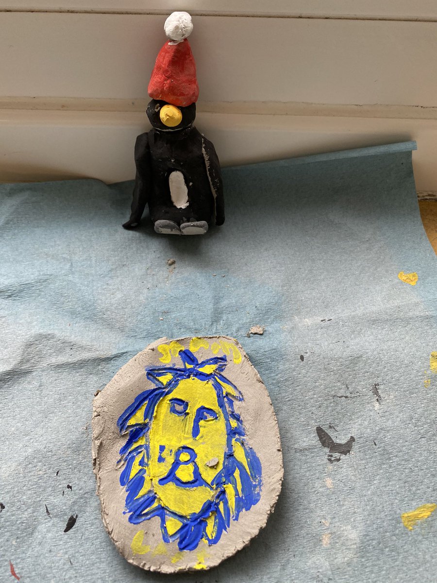 Clay modelling by the Penguin pod. A little reminder of their time with Sandy Lane
