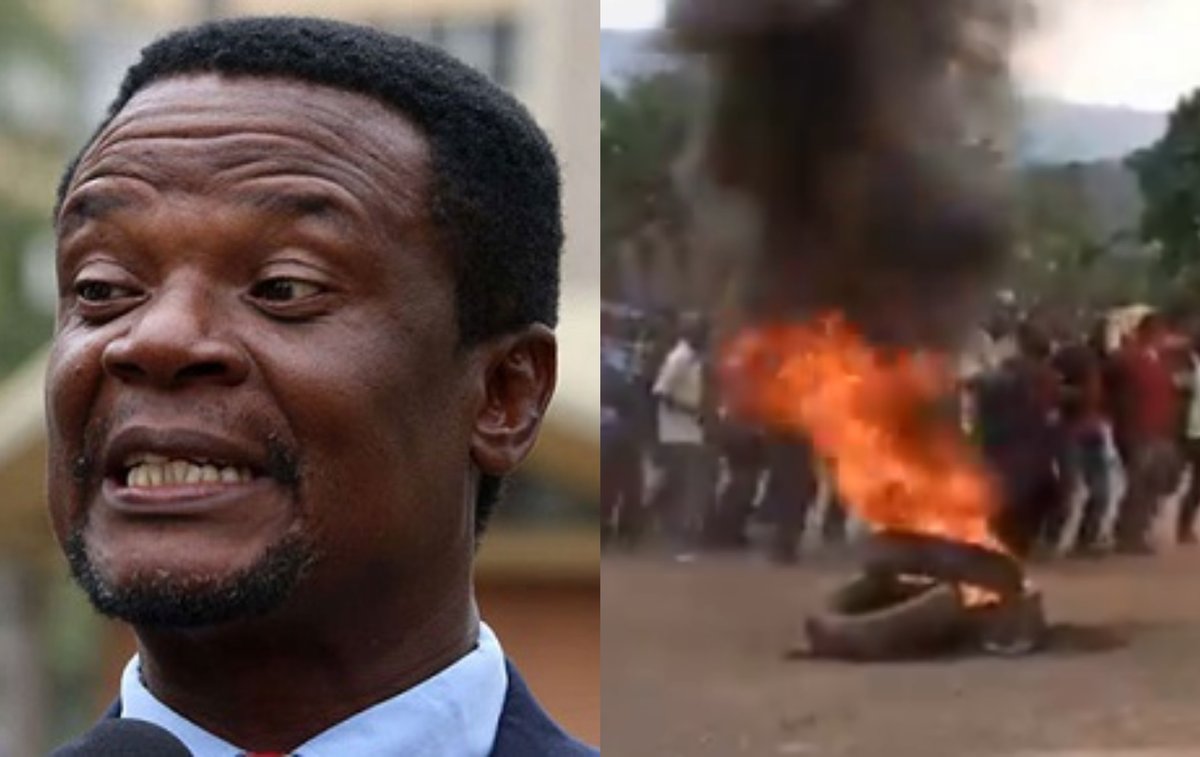 Tuko_co_ke's tweet photo. Residents of Sirisia Constituency hold protests over the tough jail terms given to their MP John Waluke, demand his release. 

Photo: Screengrab-Lincoln Njogu and Sahara Tribune

#tukonews #JohnWaluke #Sirisia #Corruption https://t.co/yHQfReskqW