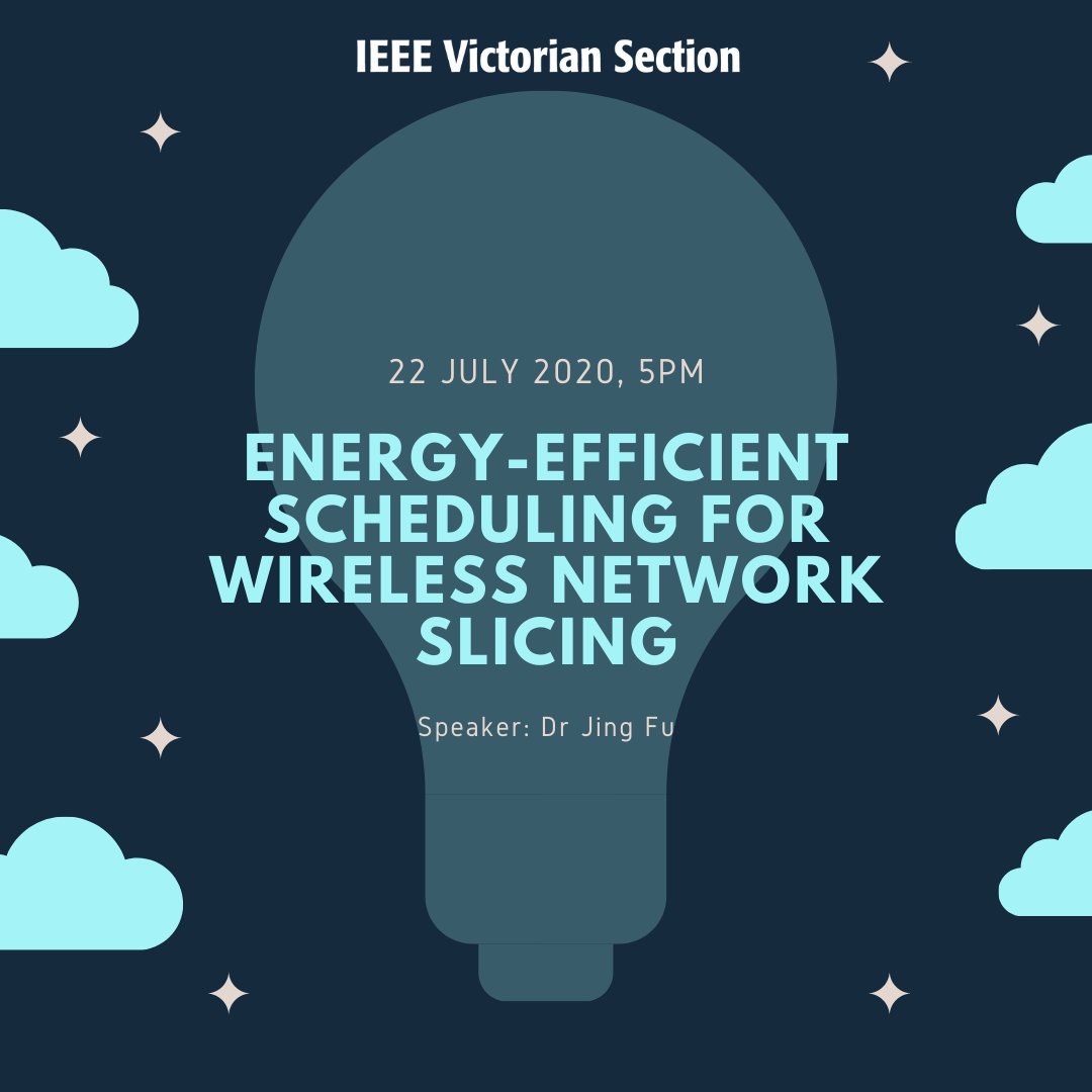 ieeevic's tweet image. Webinar on Energy-Efficient Scheduling for Wireless Network Slicing

Speaker: Dr Jing Fu

Time and date: 22 July 2020, 5pm

Location: Online, the URL link will be sent to the registered emails before the event.

For registration please use the link: events.vtools.ieee.org/m/233891

#IEEE