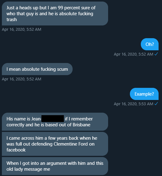 This has been posted with the explicit permission of all parties involved.Meet  @TakedownMRAs