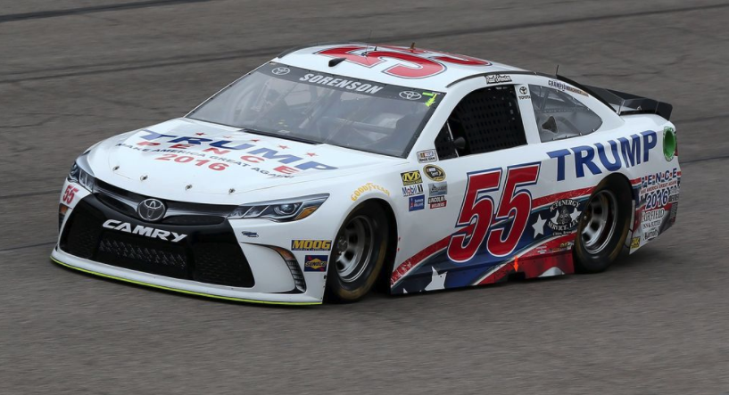 For the 'keep politics out of sports crew, political spending on  @NASCAR sponsorships is not new, in fact  @ReedSorenson36 ran a car sponsored by the Trump campaign in 2016. These cars are billboards in a sense.  It's advertising.