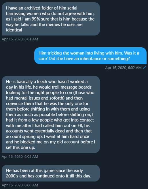 This has been posted with the explicit permission of all parties involved.Meet  @TakedownMRAs