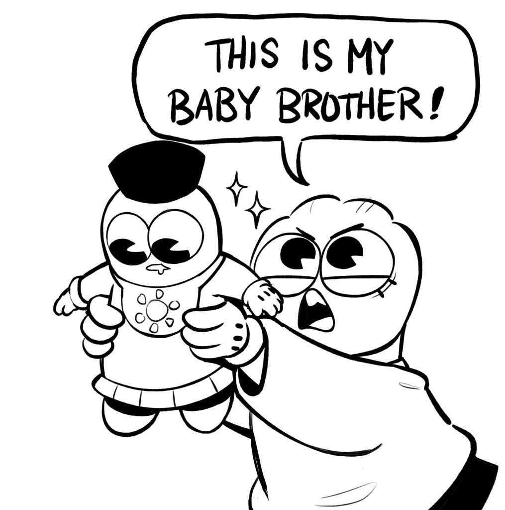 I forgot I drew this and only posted it on tumblr. Cortney loves her baby brother. 