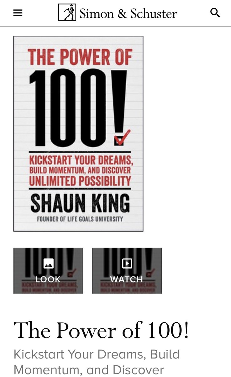 2015 - King launches revised book concept as The Power of 100! Except... it's with Simon & Schuster? So not self-published? So.... Nevmd.