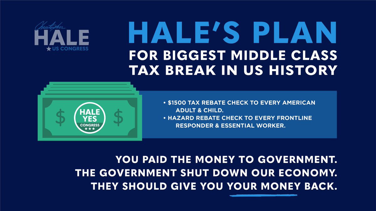 . @AndrewYang would be proud of this—monthly UBI of $1500 to every Tennessee and American. Extra pay to hazard workers and first responders.It comes in the form of a tax rebate check.How do we pay for it? Tax the hell out of corporations who ship our jobs overseas.