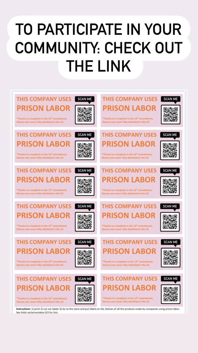 UnderModern's tweet image. All credits go to the user @isab_123 on TIK tok for the idea! To participate in YOUR community and print your own labels, go to THIS LINK to access her linktree! linktr.ee/prisonlabor123