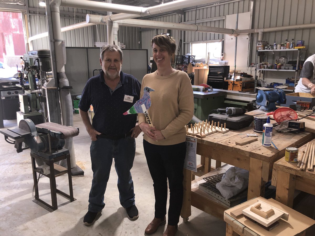 SMeredith_Photo's tweet photo. Popped into the Men’s Shed in Pinjarra this morning. The crew here are going to be assisting @PeelHarveyCC create lots of lovely birds to add to the flock for the Wetlands Weekender this year. https://t.co/LdQWddFxJn