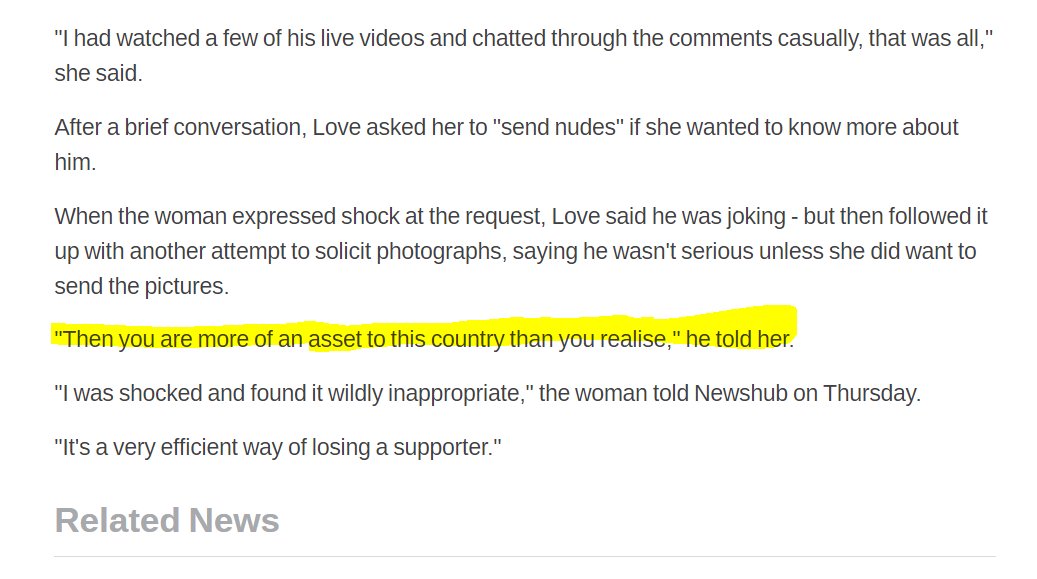 Obviously, this sucks for Josh but it's ultimately recoverable. Until...Joshua Love has always been slightly strange in the DMs and acted kinda weird but not quite inappropriately in mine. So it wasn't a surprise when he requested nudes from a supporter. (8/x)