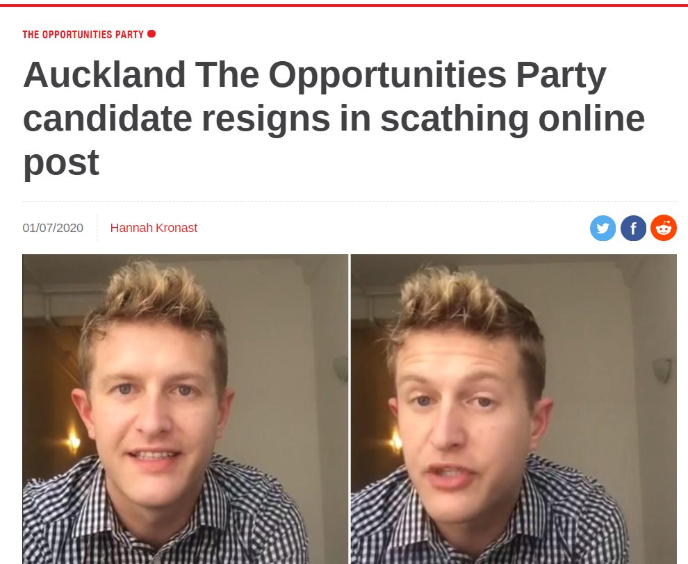 This quickly made the news (7/x) https://www.newshub.co.nz/home/politics/2020/07/auckland-the-opportunities-party-candidate-resigns-in-scathing-online-post.html https://thespinoff.co.nz/politics/01-07-2020/explosive-start-for-opportunities-party-campaign-as-candidate-takes-dispute-public/