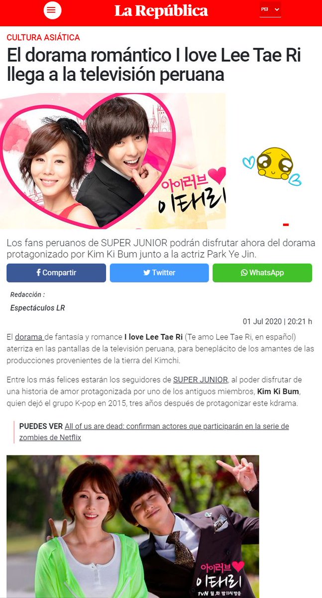 Only4Kibum_'s tweet photo. Diario La República nos comparte una nota sobre la retransmisión de #ILoveLeeTaeri por Willax TV 😀 ►►► https://t.co/DZwdKBK10o

L-V ~ 12PM📺
Y si no tienes el canal, puedes verlo por web► https://t.co/Rfk6m0GOwz

Disfrutemos del talento de nuestro #Kibum ❀ܓ(｡◠ ꇴ ◠｡ ) https://t.co/UuPGb5lj1O