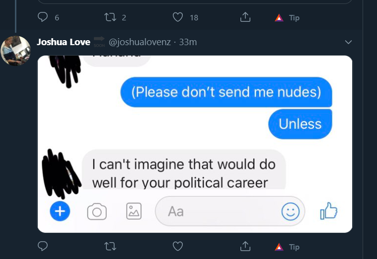 In the article, he also mentions that he treats male and female friends equally and showed a screenshot of his conversation where said another man could send him nudes. He has been posting that on twitter (as a defence???) and it is attached below (9/x)