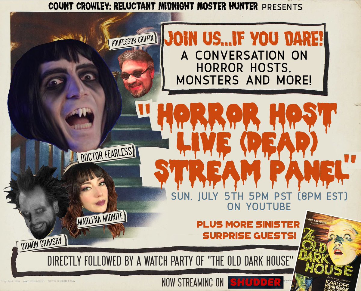 CountCrowley's tweet photo. It’s going to be a Hoarde of Horror Hosts.... https://t.co/6F81jzJZKf