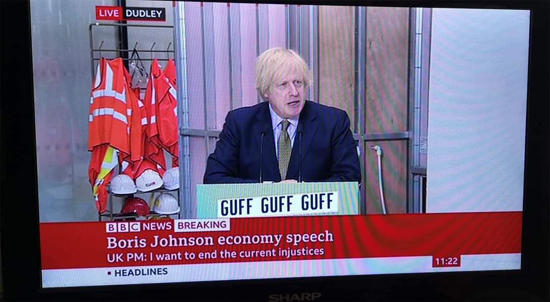 Another world beating strap line from Dim &amp; Dom
<a href="/BorisJohnson/">Boris Johnson</a> 
<a href="/10DowningStreet/">UK Prime Minister</a>