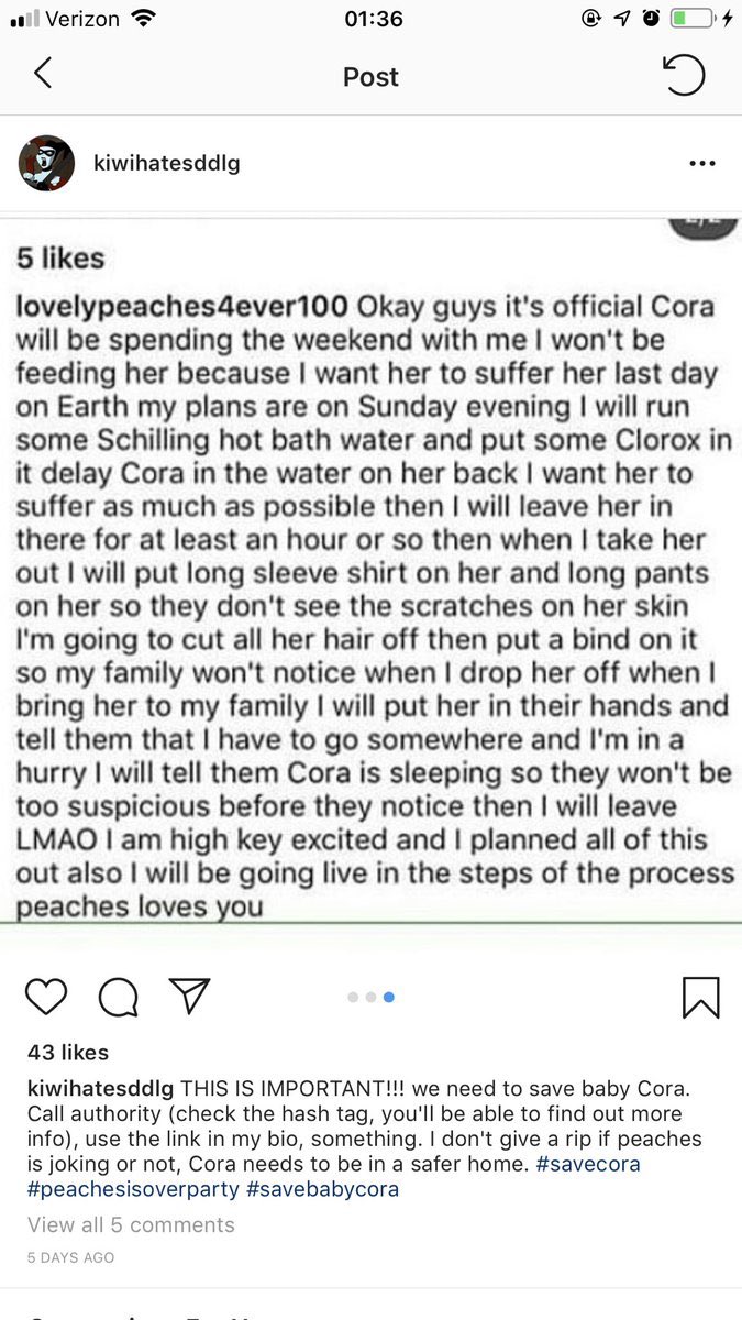fast forward to 2018, Peaches gave birth to a daughter named Cora Miracle. Peaches began saying evil things about her daughter like how she was gonna sell her to grown men and how she would kill her, at this time her “supporters” still went alongside her (last picture)