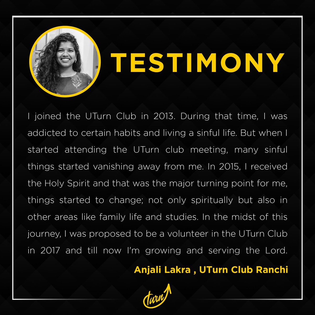 uturnjc's tweet photo. Jesus Showed Me What The World Can't Do! - Anjali Lakara, UTurn Club Ranchi
#uturnclub #uturnclubranchi #igniteranchi #reallifestory #rightlife #fellowship #saturday3pm https://t.co/BWqweTyM51