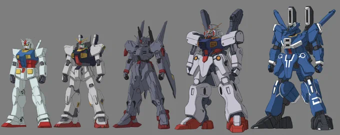 ガンダムとガンダムMk-Ⅱ～Ⅴ 