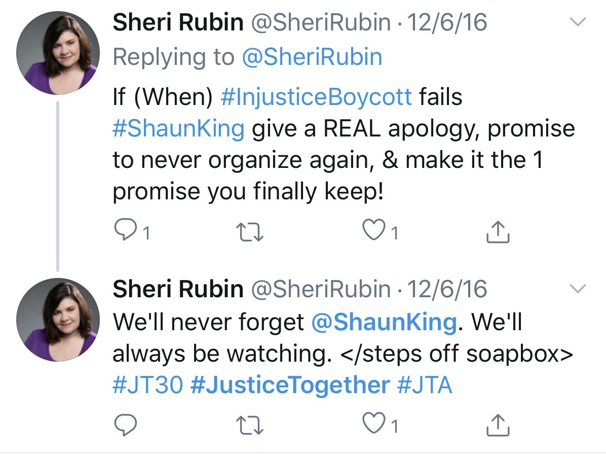 So, 2016, back to organizing! King announces  #TheInjusticeBoycott. So far as I can tell, it never got to a phase two. There weren't even really clear directives on what it was going to be besides the target cities they were starting in (keep that in mind).