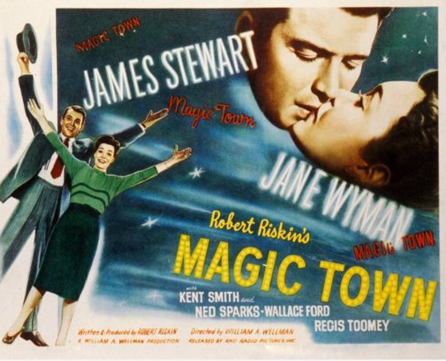 -“Come Live with Me”, 1941.-“Pot o' Gold”, 1941.-“Ziegfeld Girl”, 1941.-“It's a Wonderful Life”, 1946.-“Magic Town”, 1947.-“On Our Merry Way”, 1948.-“Call Northside 777”, 1948.-“Rope”, 1948.-“You Gotta Stay Happy”, 1948.-“Stratton Story”, 1949.-“Malaya”, 1950.