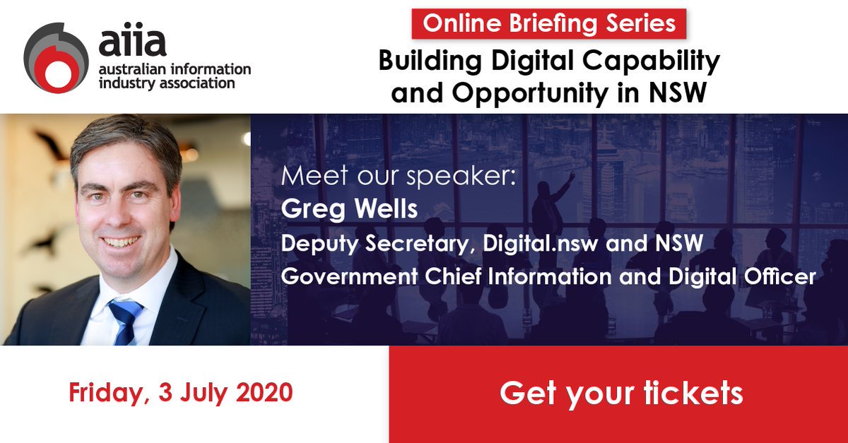 AIIA_ICT's tweet photo. Hurry! Don't miss out on tomorrow's crucial event with the Government Chief Information and #DigitalOfficer, @WellsReg, who will be discussing #digitalnsw's #agenda for the next 12 months. #digitaleconomy #techevents
Get your tickets: https://t.co/omr9qEwCQZ https://t.co/n6xGctIfRT
