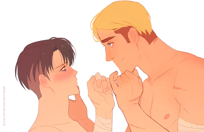 Today I need an #eruri day. I have not been following the plot of the canon for several years. I know they suffered, but now they are married and happy. 