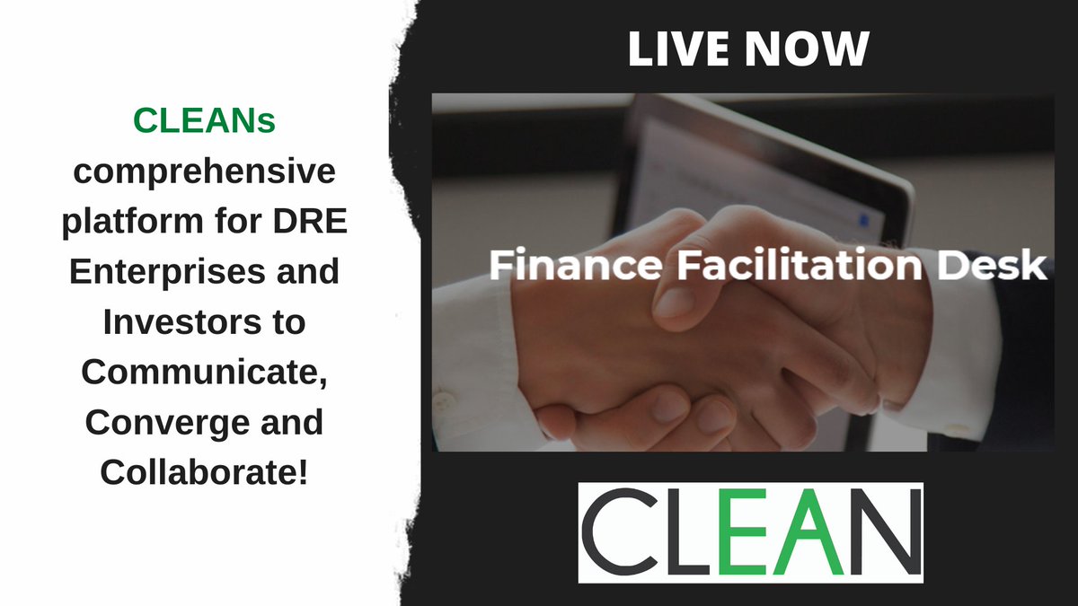 thecleannetwork's tweet photo. @thecleannetwork's Finance Facilitation Desk is LIVE now!
Access Financial Institutions, Opportunities, Market Intelligence and customised features for CLEAN Members in Phase-1 of the platform
Visit FFD: https://t.co/3YwN6QdYdQ https://t.co/WPV3ZGXqMk