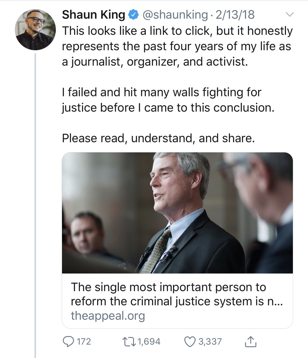 Also in 2018, he announces that he's cofounder of a new PAC focused on electing prosecutors: The Real Justice PAC.Now, the messaging turns up.