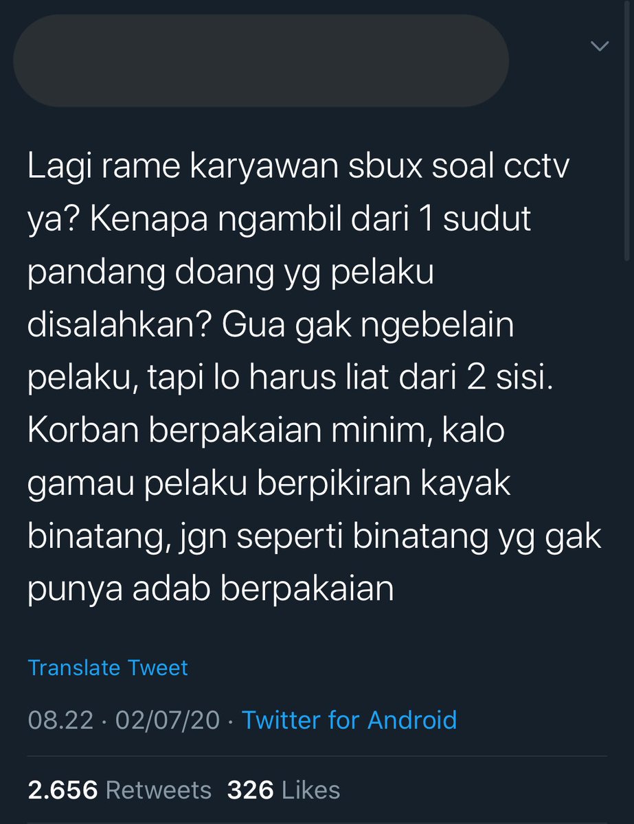 Pria sedang berjalan, tiba-tiba ditembak dengan senapan di daerah dada. Darah mengalir deras.

“Mengapa... kau lakukan... itu?” Suara lirih korban bertanya.

“Ha ha ha... kau tak pakai rompi anti peluru. Artinya kau mau ditembak! Seandainya kau pakai, aku tak akan menembakmu!”