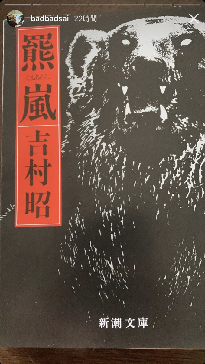 Uzivatel D A Y O Na Twitteru バダサイが吉村昭の 羆嵐 を読んでるようだ これ 実際にあったヒグマ による開拓民の連続襲撃を元にした小説なんだけど 徐々に迫ってくる感じがマジで怖いんだよな おっかあが少しになっている はパンチライン